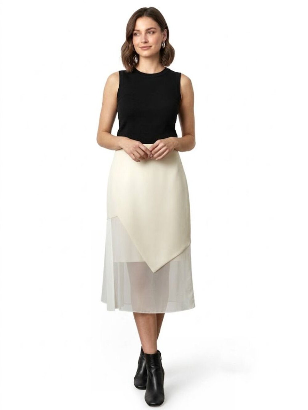 Prabal Gurung Illusion Panel Skirt, Ivory, Womens Size 2 US